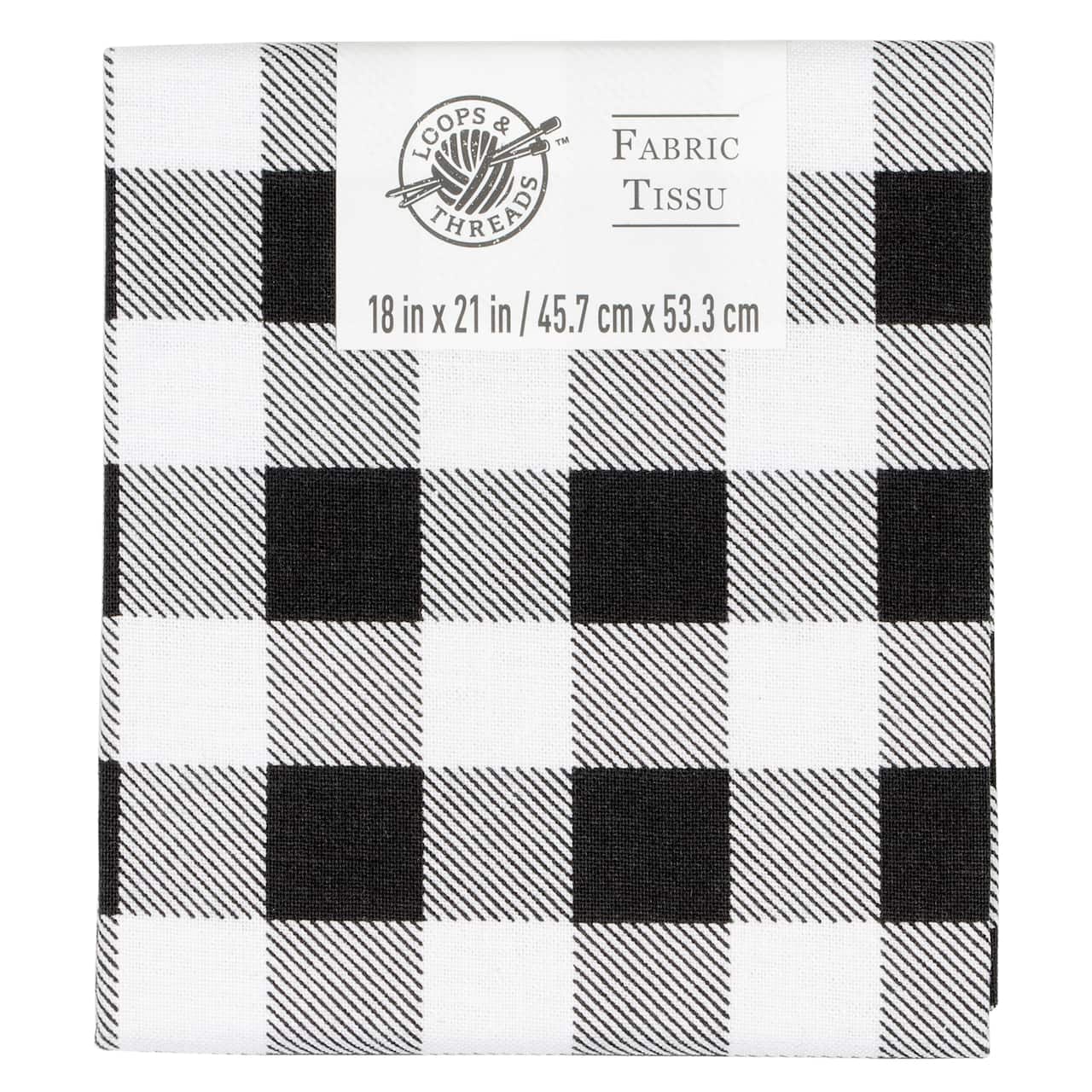 Black Check Cotton Fabric by Loops & Threads™